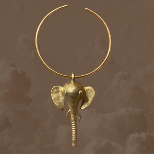 Collar Cabeza de Elefante- Baño de Oro