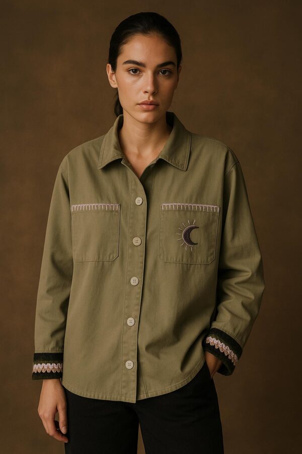 Sobrecamisa verde caza luna - Imagen 2