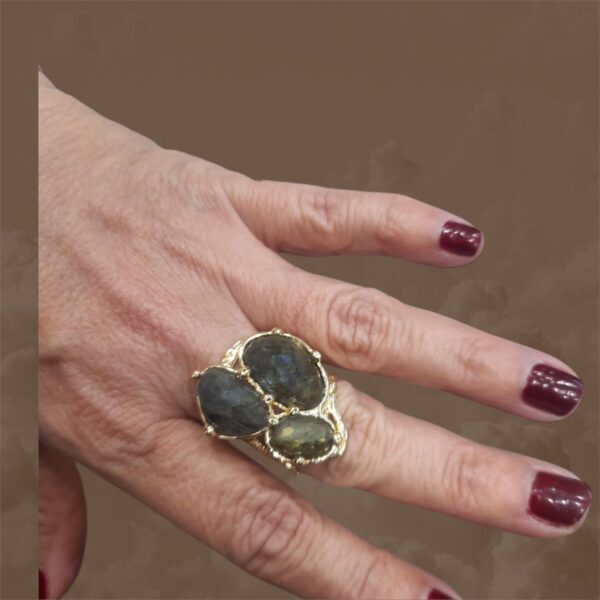Anillo Ajustable con Labradorita - Imagen 4
