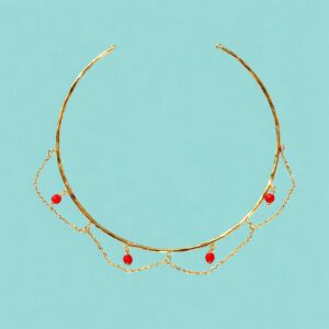 Choker Goa piedras rojas