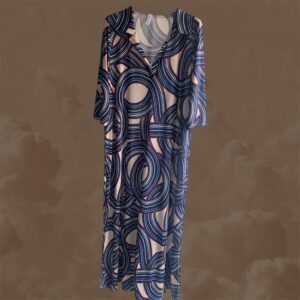 Vestido" Ondas Infinitas" azul marino