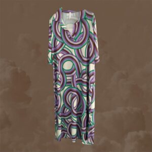 Vestido "Ondas Infinitas" lila y verde