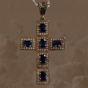 Plata 925- Cruz Imperial Azul