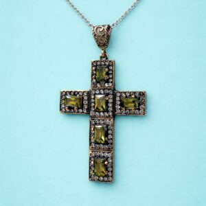 Plata 925- Cruz Imperial Verde