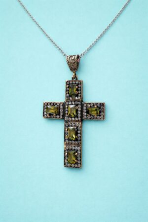 Plata 925- Cruz Imperial Verde