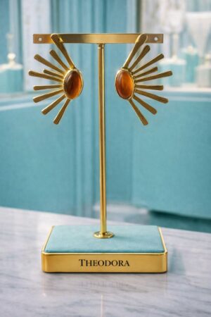 Pendiente "Helia melocotón"