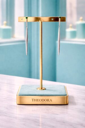 Plata 925 Pendiente " Lanza Esmeralda"