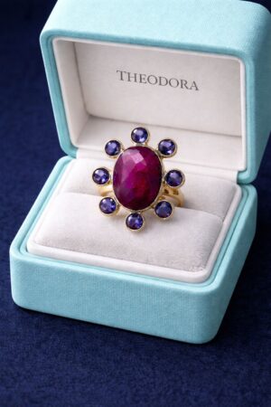 Anillo "Oli" Zirconia fucsia