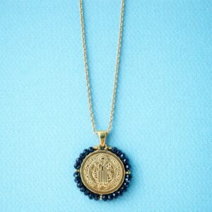 Cadena medalla de "San Benito" negra